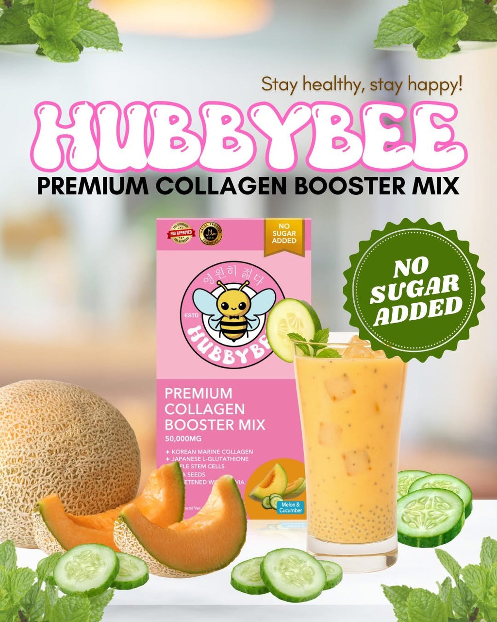 Premium Collagen Booster Mix – Melon & Cucumber (18g x 10 Sachet)