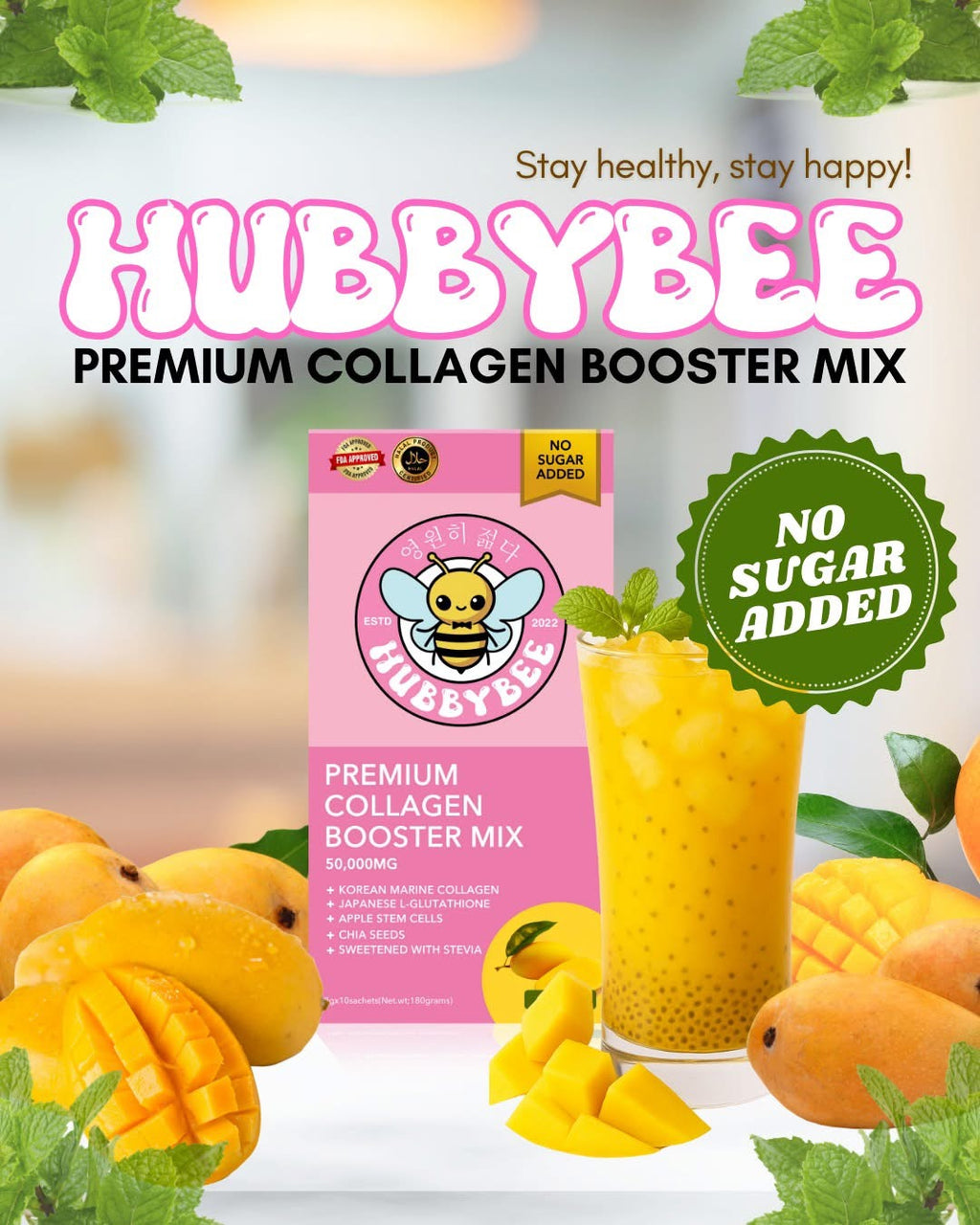 Premium Collagen Booster Mix - Mango (18g x 10 Sachet)